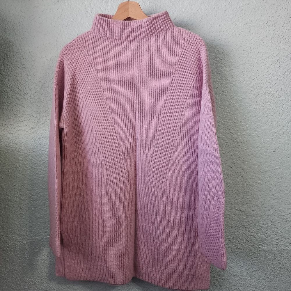 PURE COLLECTION wool cashmere blend  mockneck sweater